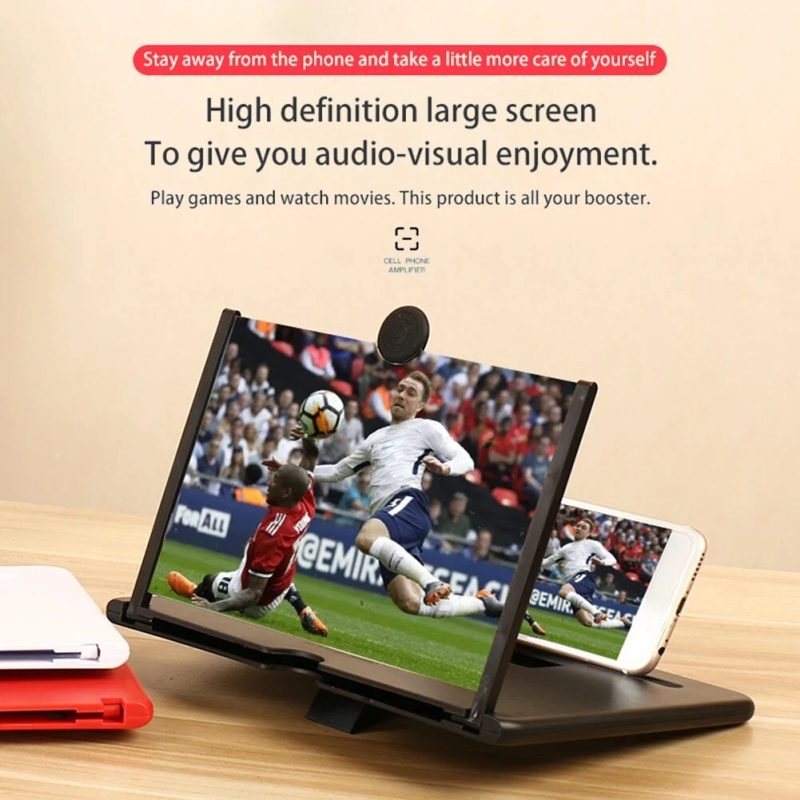 14 Inch 3D HD Mobile Universal Foldable Phone Screen Amplifier Magnifier Projector Screen Stand for Enlarging Movies Video Games - 图片 3