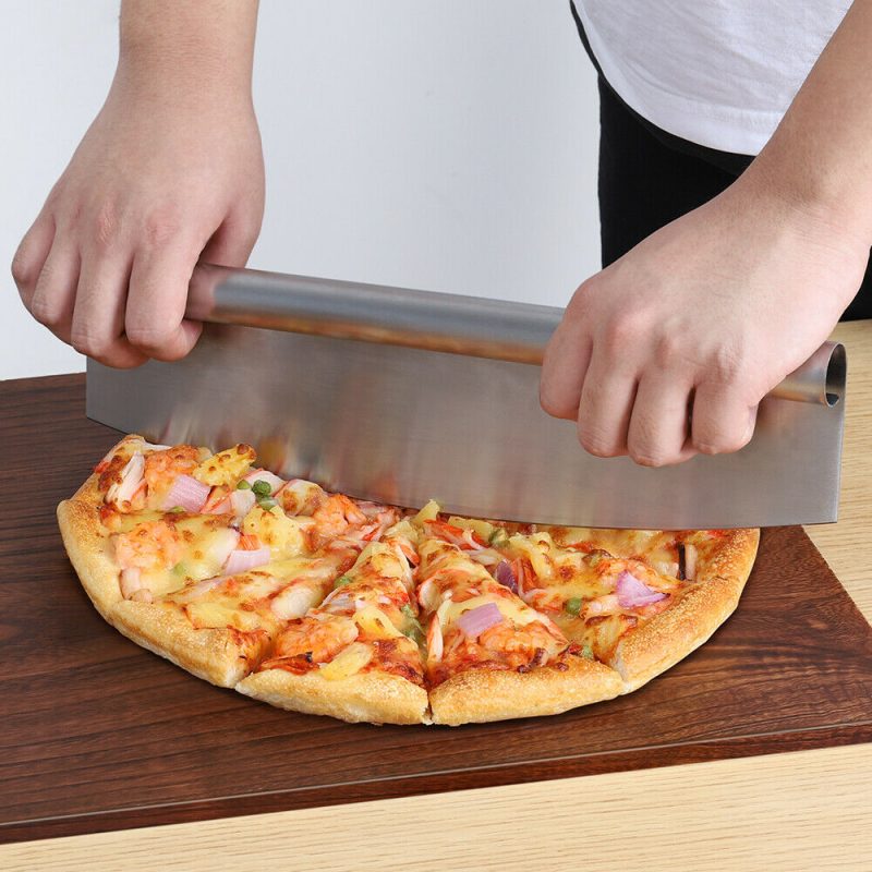 14′′ Pizza Cutter Sharp Rocker Blade Heavy Duty Stainless Steel Slicer With Cover - 图片 2