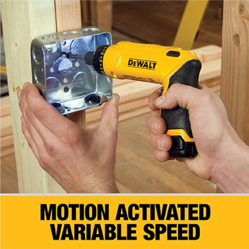 8V MAX Cordless Gyroscopic Screwdriver with Adjustable Handle, (2) 1.0Ah Batteries, Charger, and Bag DCF680N2 - Image 3