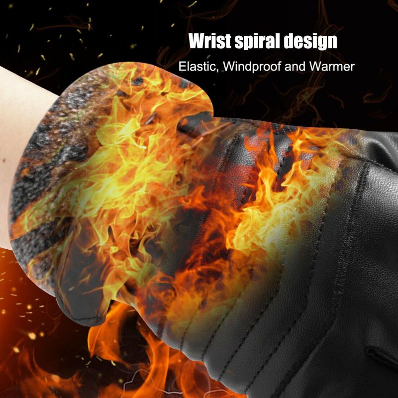 -30°C Leather Waterproof Winter Warm Ski Gloves | Touch Screen Compatible - 图片 8
