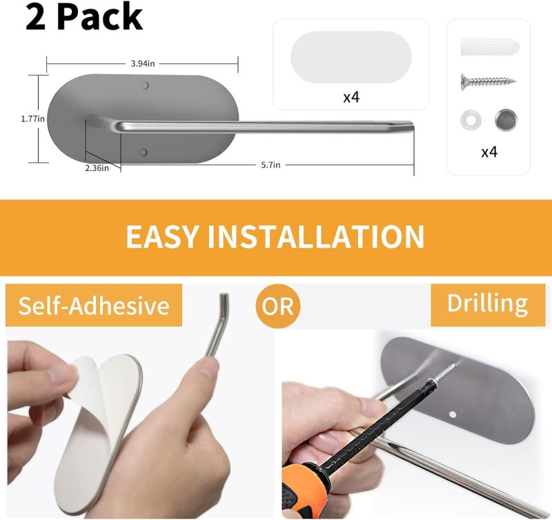 2 Pack Self Adhesive, Space Saving Tumbler Lid Organizer Under Cabinet - 图片 2