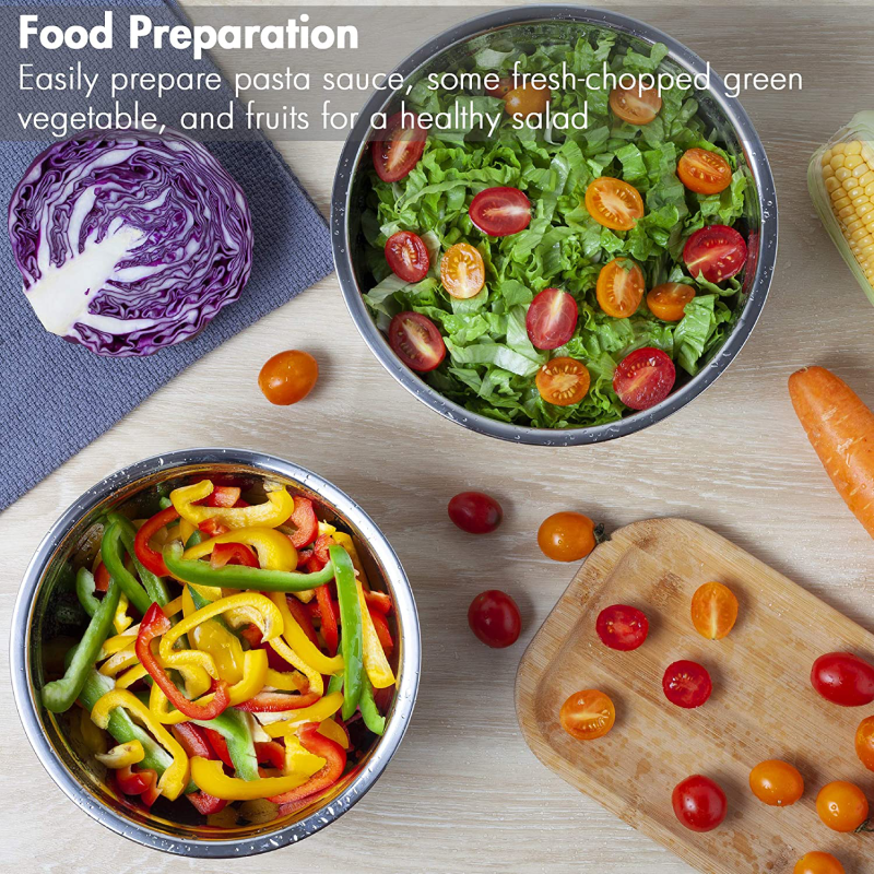 7 Piece Stainless Steel Mixing Bowls with Airtight Lids. - Image 3