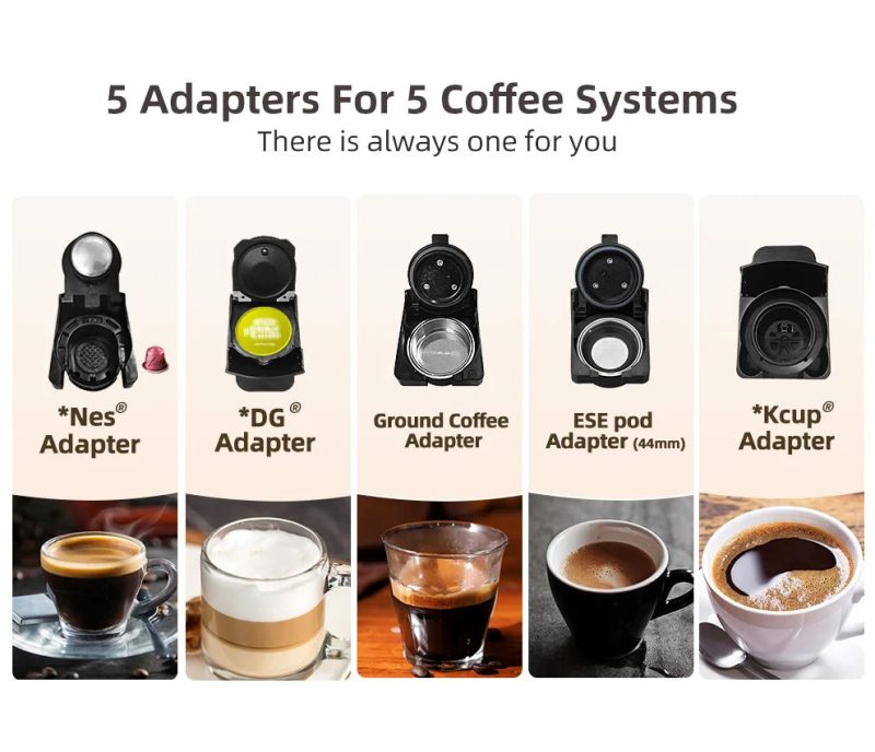 5-in-1 Coffee Machine – 20-Bar Multiple Capsule Brewer with Milk Frother - Image 13