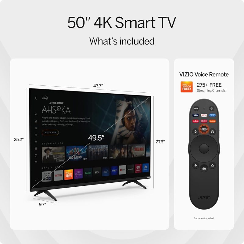 VIZIO 50" 4K Resolution HDR Smart TV, Dolby Vision HDR/HDR10+, WiFi 6 - (Renewed) - 图片 3