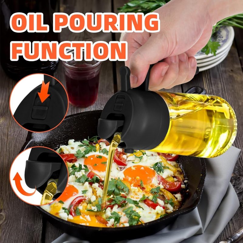 16 Oz Oil Dispenser Bottle for Kitchen – 2 in 1 Olive Oil Dispenser and Oil Sprayer – 470Ml Olive Oil Bottle - 图片 3