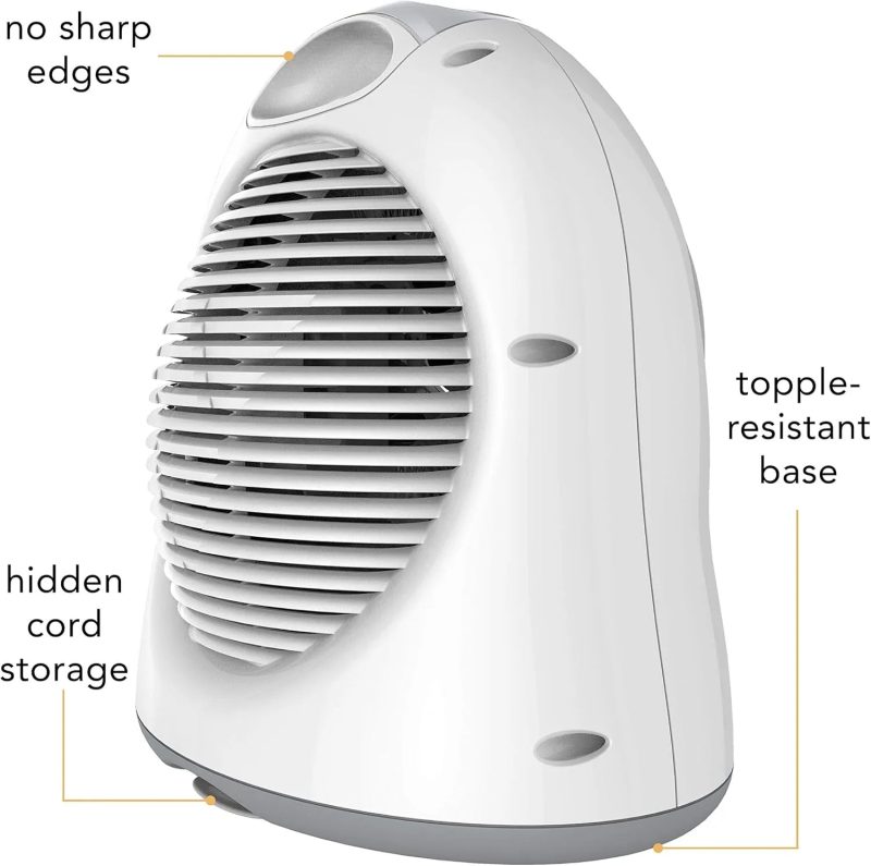 Vornadobaby Sensa Nursery Space Heater - 1200W with Adjustable Thermostat Electric Heater - 图片 7