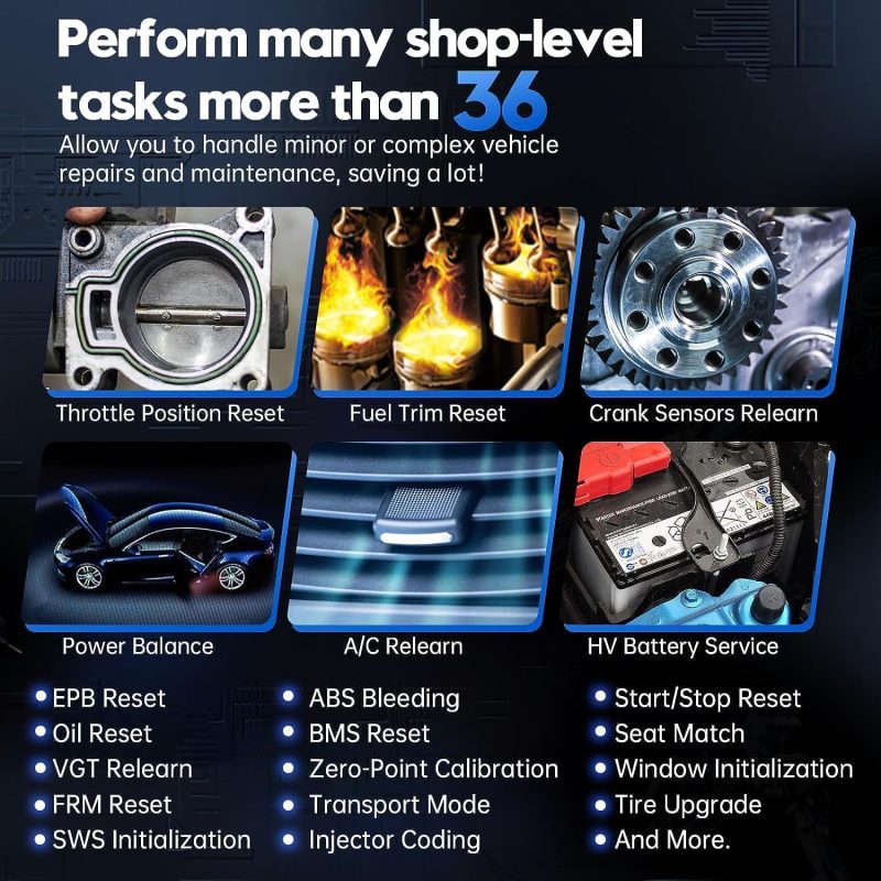 XTOOL D7 OBD2 Scanner: 2024 Automotive Diagnostic Tool with ECU Coding, Bidirectional Controls, 36+ Resets, Android 10, 3-Year Updates - 图片 3