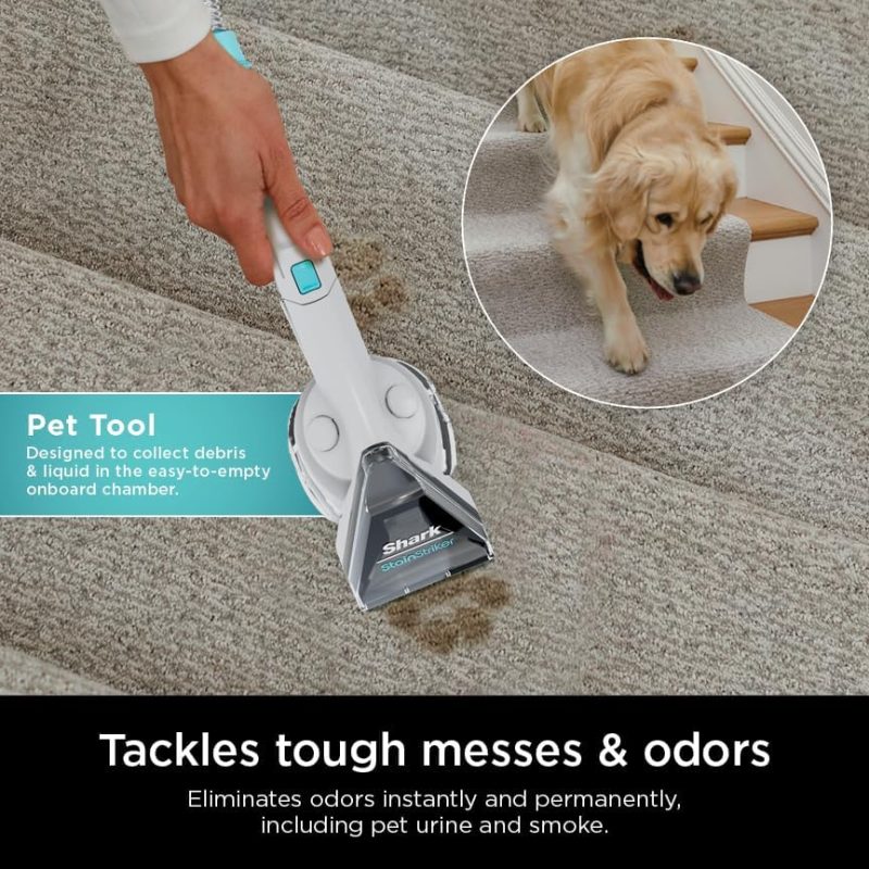 Shark CarpetXpert EX201 Carpet Cleaner, Cyan �C Deep Cleaning with StainStriker, Perfect for Pets, Includes Spot & Stain Remover Tools - Image 6