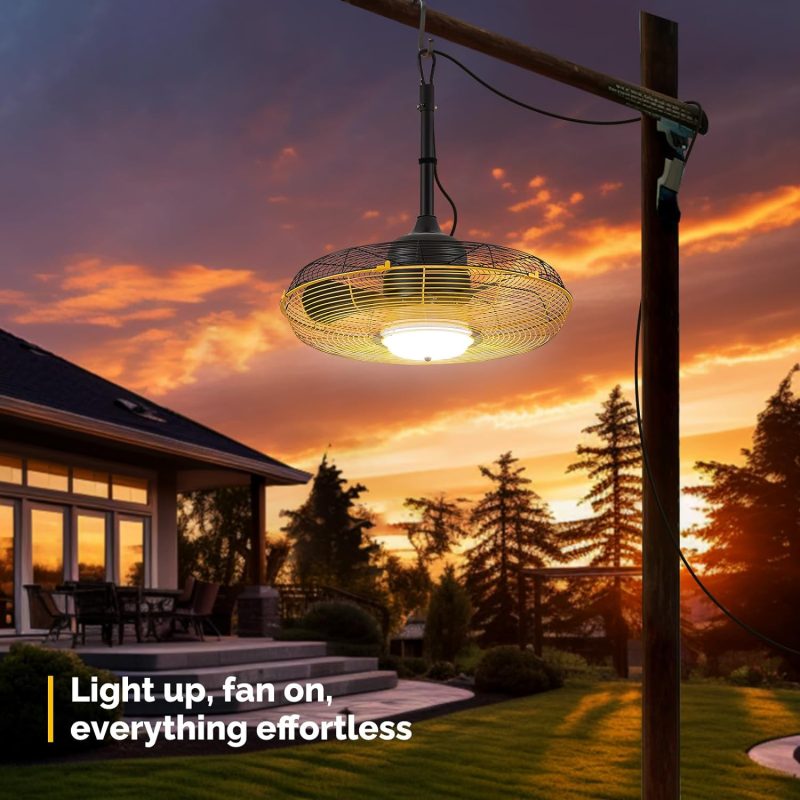 21'' Outdoor Ceiling Fan with Light, Plug in Ceiling Fan with Remote, Gazebo Fans Outdoor Hanging for Patios Waterproof, Wet Rated Hanging Fan with App Control - 图片 7